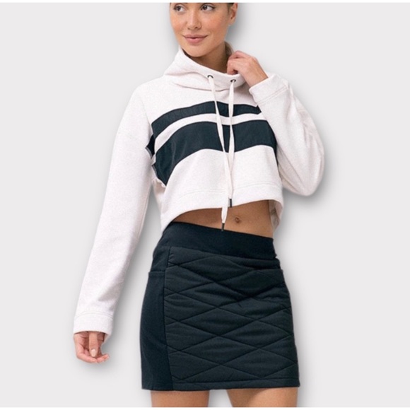 1 LEFT! SOFT Striped Velour Cropped Sweatshirt - Picture 3 of 10